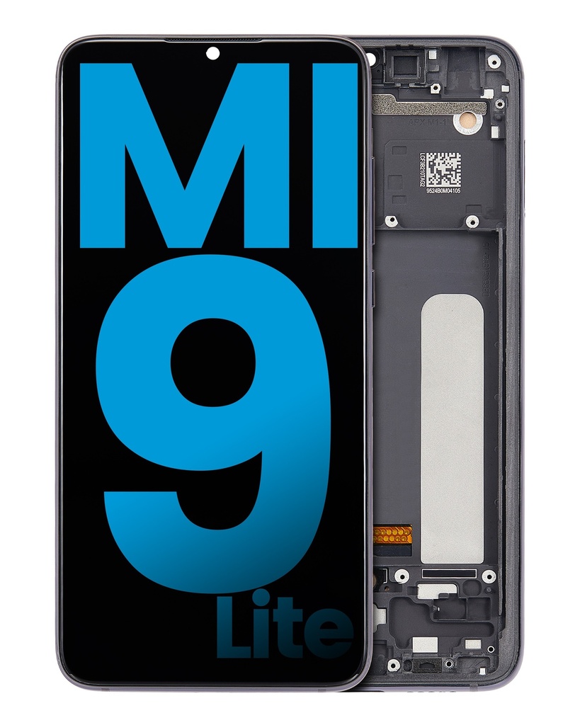 Bloc écran LCD avec châssis compatible Xiaomi Mi 9 Lite - AfterMarket Incell - Gris Onyx