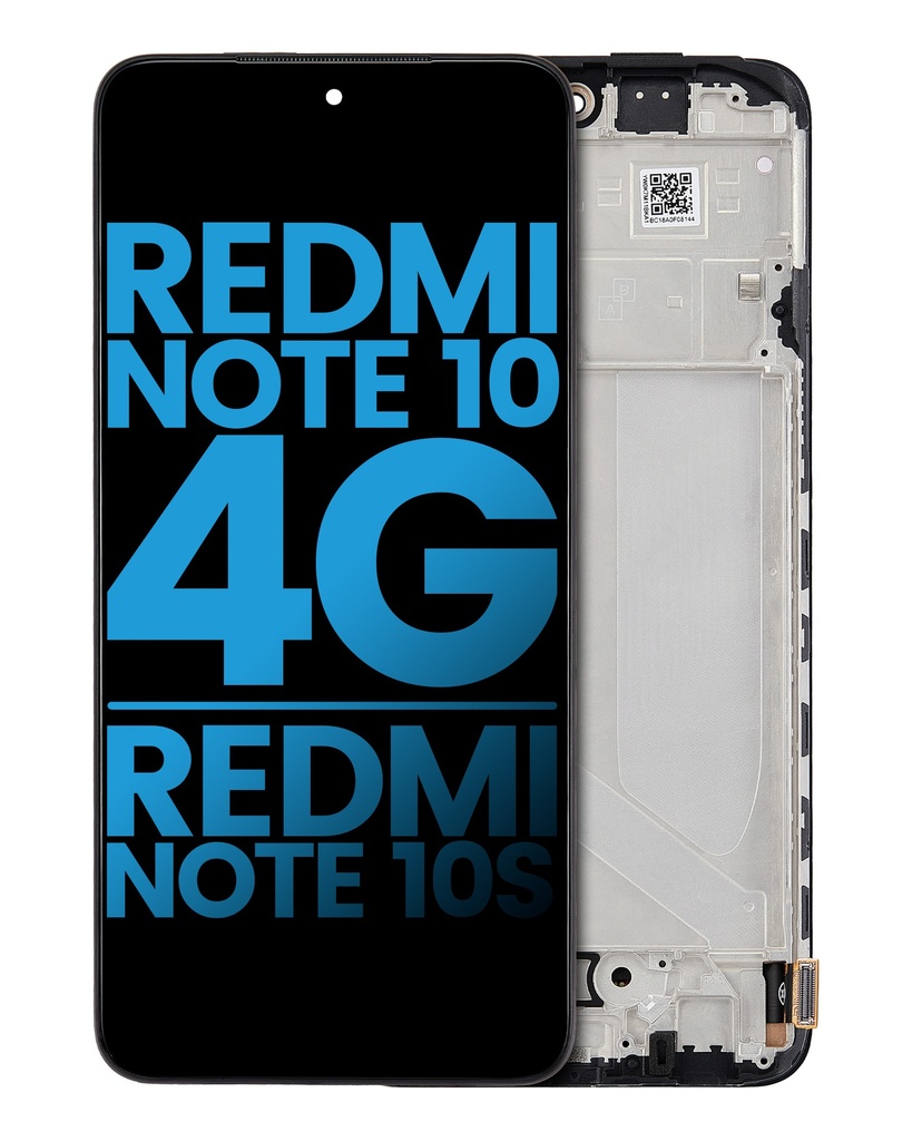 Bloc écran LCD avec châssis compatible Xiaomi Redmi Note 10 4G / Note 10S - Aftermarket: Incell - Toutes couleurs