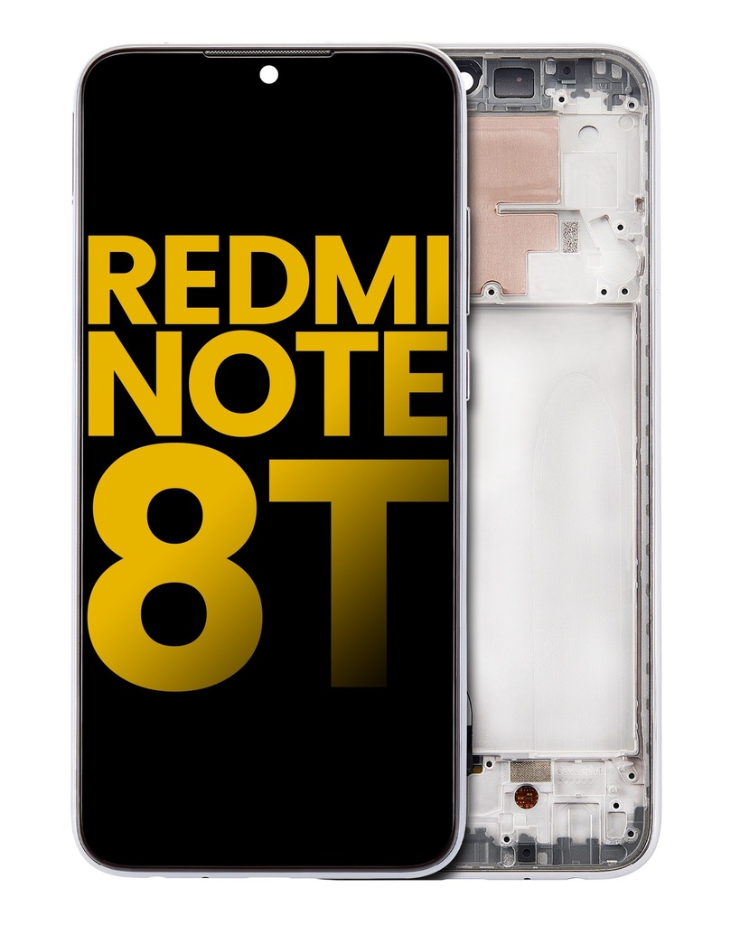 Bloc écran LCD compatible pour XIAOMI Redmi Note 8T (avec chassis) - Reconditionné - Blanc Lunaire