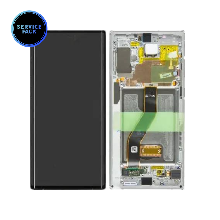 Bloc écran OLED pour SAMSUNG Note 10 Plus - SERVICE PACK - Aura Blanc