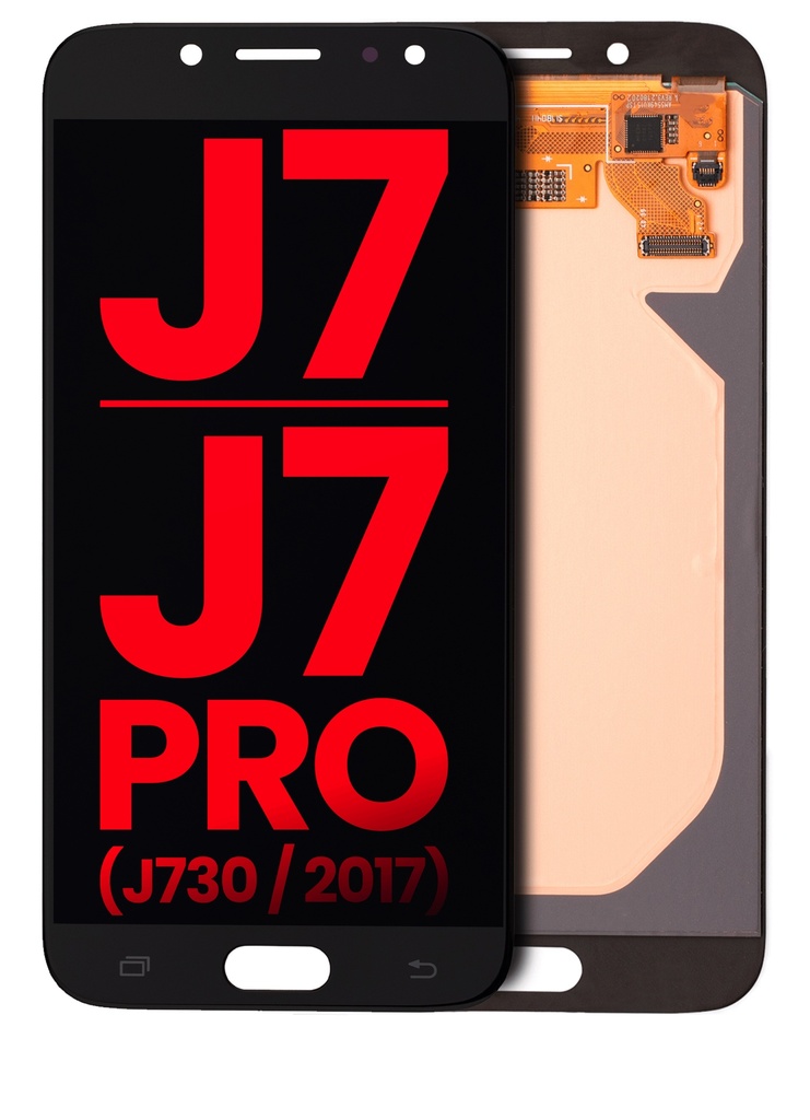 Bloc écran OLED sans châssis compatible Samsung Galaxy J7 - J7 Pro J730F 2017 - Aftermarket Plus - Noir