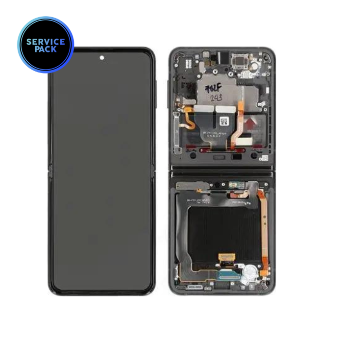 Bloc écran OLED pour SAMSUNG Z Flip 3 5G - SERVICE PACK - Noir