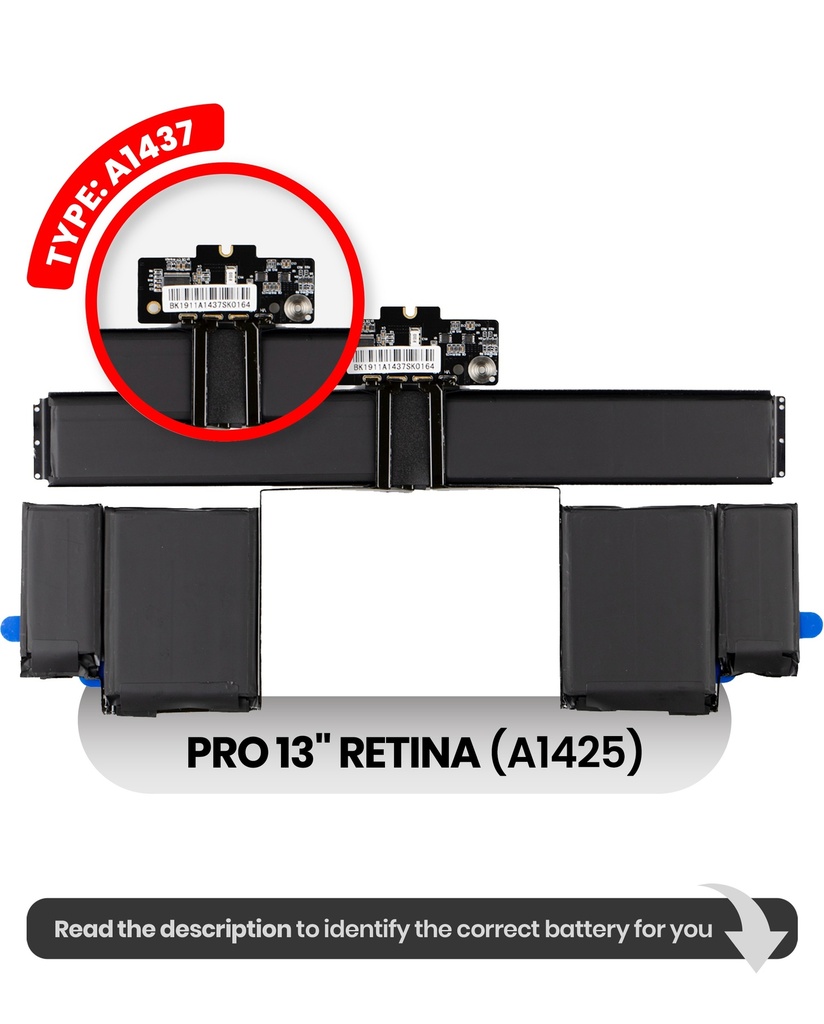 Batterie A1437 compatible pour MacBook Pro Retina 13" - A1425 Fin 2012