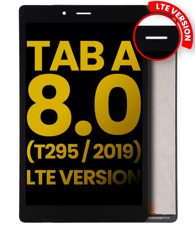 Bloc écran LCD sans châssis pour SAMSUNG Tab A 8.0" - T295 - Version LTE - Reconditionné - Noir