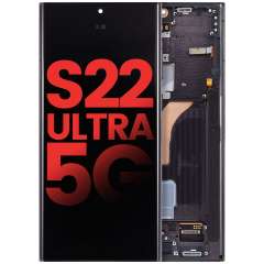 Bloc écran OLED avec châssis compatible SAMSUNG S22 Ultra 5G - Aftermarket Plus - Phantom Black