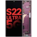 Bloc écran OLED avec châssis compatible SAMSUNG S22 Ultra 5G - Aftermarket Plus - Bordeaux