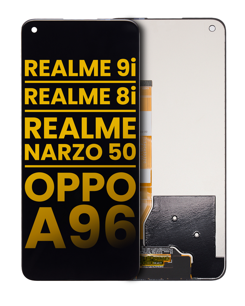 Bloc écran LCD sans châssis compatible Realme 9i - Realme 8i - Realme Narzo 50 - Oppo A96 - Reconditionné - Toutes couleurs