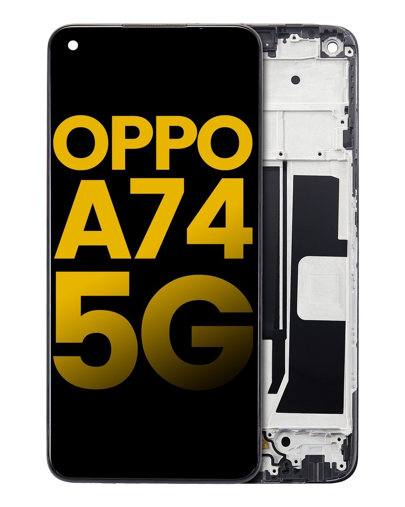 Bloc écran LCD avec châssis compatible Oppo A74 5G - Reconditionné - Toutes couleurs