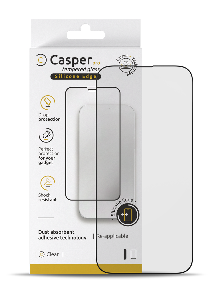 Verre trempé Clair compatible iPhone 14 Pro Apple - Casper Pro Silicone Edge