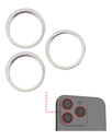 Anneau de protection de lentille caméra arrière compatible iPhone 15 Pro - Aftermarket Plus - Blanc Titane - 3 pièces