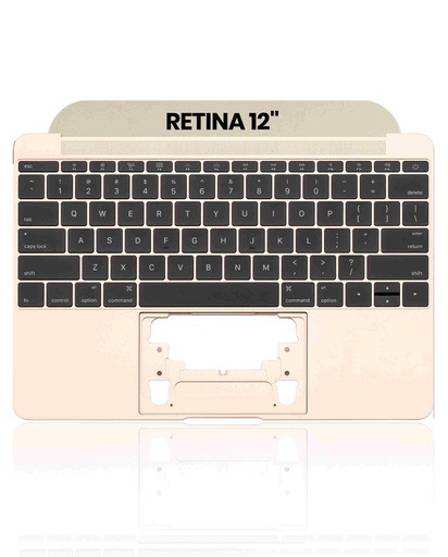 [6776.5404] Top Case avec clavier rétroéclairé AZERTY pour Macbook Retina 12" - A1534 - Début 2016 - Milieu 2017 - Or