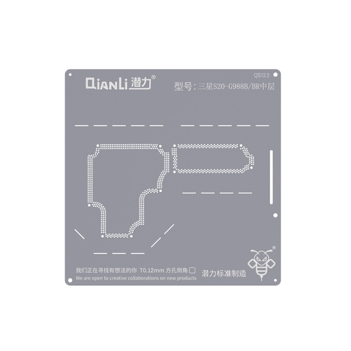 [5010105153] Stencil pochoir de rebillage pour SAMSUNG S20 - G988B Middle Layer - Qianli QS123