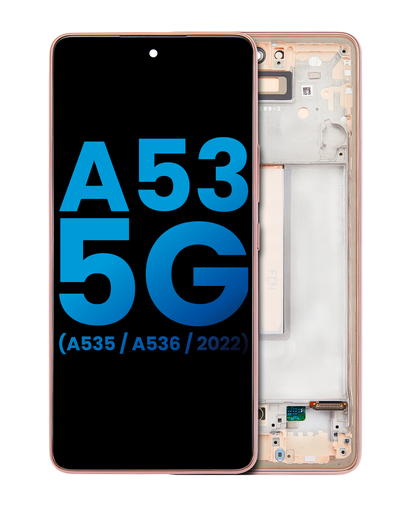 [107082111319] Bloc écran LCD avec châssis - sans capteur d'empreintes digitales compatible Samsung Galaxy A53 5G A536 2022 - Aftermarket: Incell - Pêche