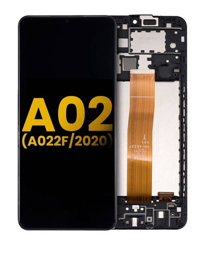 [107082084102] Bloc écran LCD avec châssis compatible Samsung Galaxy A02 A022F 2020 - Reconditionné - Toutes couleurs