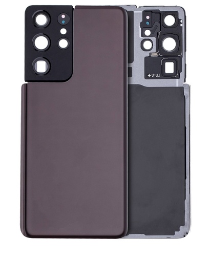 [107082086732] Vitre arrière avec lentille caméra compatible Samsung Galaxy S21 Ultra - No Logo - Aftermarket Plus - Phantom Brown