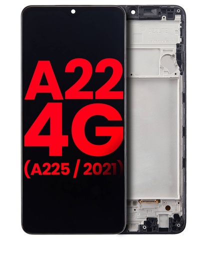 [107082102105] Bloc écran OLED avec châssis compatible amsung Galaxy A22 4G A225 2021 - Aftermarket Plus - Toutes couleurs