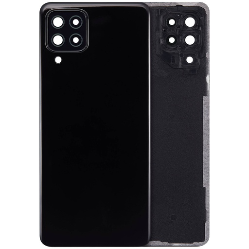 [107082119964] Vitre arrière avec lentille caméra arrière compatible Samsung Galaxy A22 4G A225 2021 - Aftermarket Plus - Noir