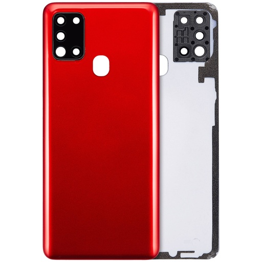 [107082119963] Vitre arrière avec lentille caméra arrière compatible Samsung Galaxy A21S A217 2020 - Aftermarket Plus - Rouge