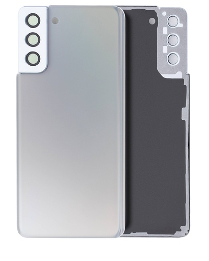 [107082085945] Vitre arrière avec lentille caméra compatible Samsung Galaxy S21 Plus - Sans Logo - Aftermarket Plus - Phantom Silver