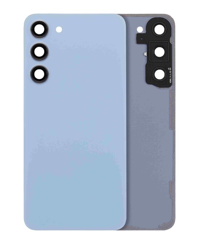 [107082136756] Vitre arrière avec lentille caméra compatible SAMSUNG S23 Plus 5G - Sans logo - Aftermarket Plus - Bleu