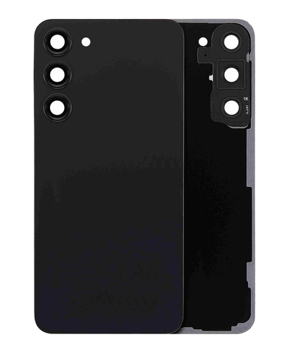 [107082136750] Vitre arrière avec lentille caméra compatible SAMSUNG S23 Plus 5G - Sans logo - Aftermarket Plus - Phantom Black