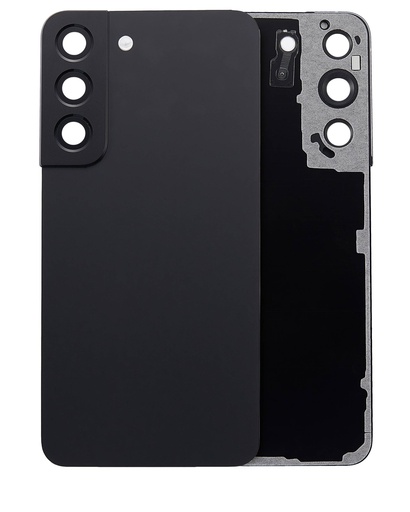 [107082079345] Vitre arrière avec lentille caméra compatible Samsung Galaxy S22 5G - Sans Logo - Aftermarket Plus - Phantom Black