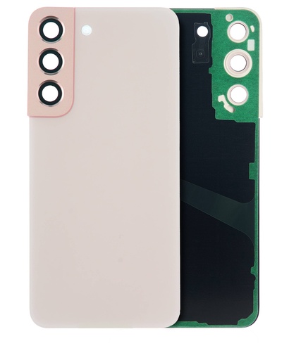 [107082079351] Vitre arrière avec lentille caméra compatible Samsung Galaxy S22 5G - Sans Logo - Aftermarket Plus - Pink Gold