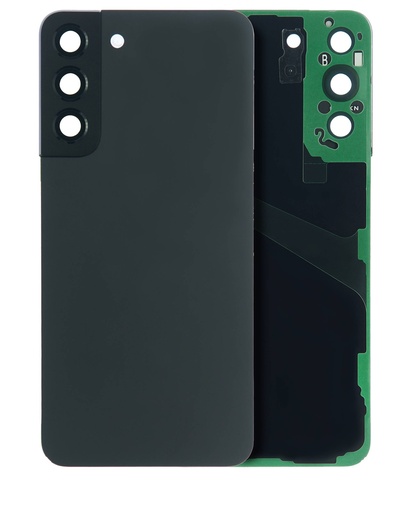 [107082079352] Vitre arrière avec lentille caméra compatible Samsung Galaxy S22 Plus 5G - Sans Logo - Aftermarket Plus - Phantom Black