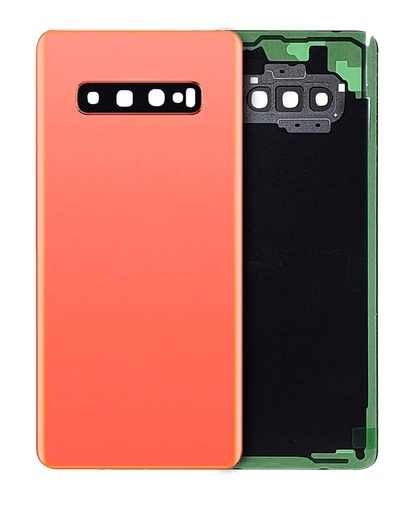[107082020248] Vitre arrière avec lentille caméra compatible Samsung Galaxy S10 Plus - Sans logo - Aftermarket Plus - Flamingo Pink