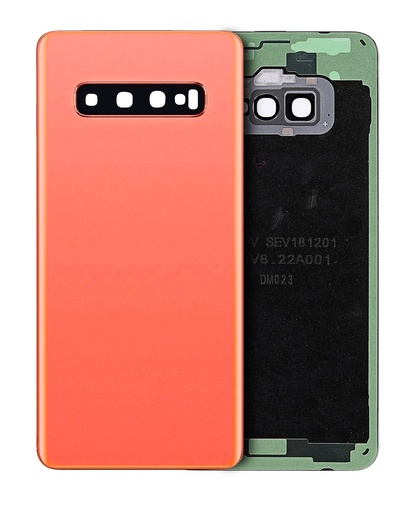 [107082020155] Vitre arrière avec lentille caméra compatible Samsung Galaxy S10 - Sans Logo - Aftermarket Plus - Flamingo Pink