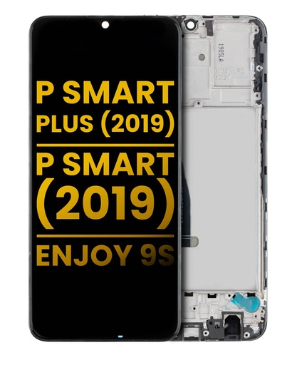 [107082066703] Bloc écran LCD avec châssis compatible Huawei P Smart Plus 2019 - P Smart 2019 - Enjoy 9S - Reconditionné - Noir