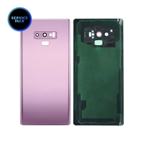[107082012303] Vitre arrière avec lentille caméra pour Samsung Galaxy Note 9 - SERVICE PACK - Lavender Purple