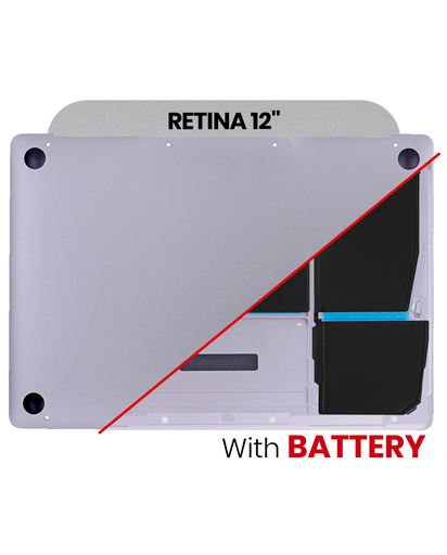[107082067957] Coque inférieure avec batterie A1705 compatible MacBook Retina 12" - A1534 début 2016 milieu 2017 - Space Gray