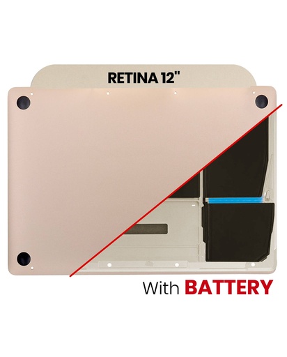 [107082067959] Coque inférieure avec batterie A1705 compatible MacBook Retina 12" - A1534 début 2016 milieu 2017 - Or