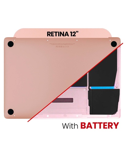 [107082067960] Coque inférieure avec batterie A1705 compatible MacBook Retina 12" - A1534 début 2016 milieu 2017 - Rose Gold