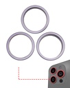 Anneau de protection de lentille de caméra arrière compatible iPhone 14 Pro - 14 Pro Max - 3 Pièces - Deep Purple