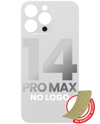 [107082128761] Vitre arrière avec adhésif 3M compatible iPhone 14 Pro Max - Sans Logo - Large Camera Hole - Argent