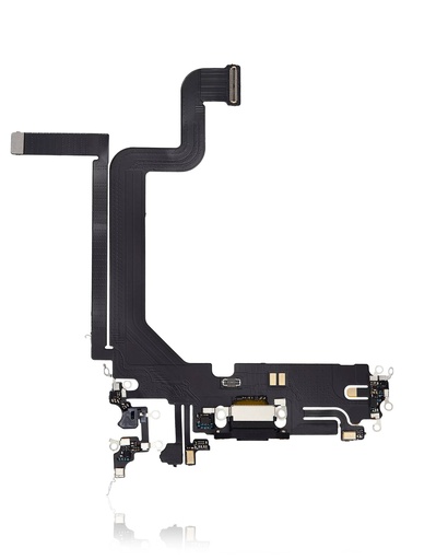 [107084001386] Connecteur de charge avec nappe compatible iPhone 14 Pro Max - Aftermarket Plus - Space Black