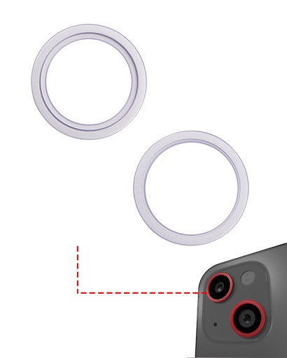 [107082129026] Jeux de 2 Anneaux de protection caméra arrière compatibles iPhone 14 - 14 Plus - Purple
