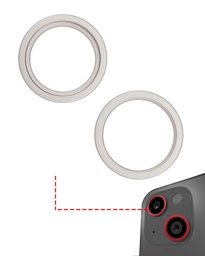 [107082129027] Jeux de 2 Anneaux de protection caméra arrière compatibles iPhone 14 - 14 Plus - Starlight