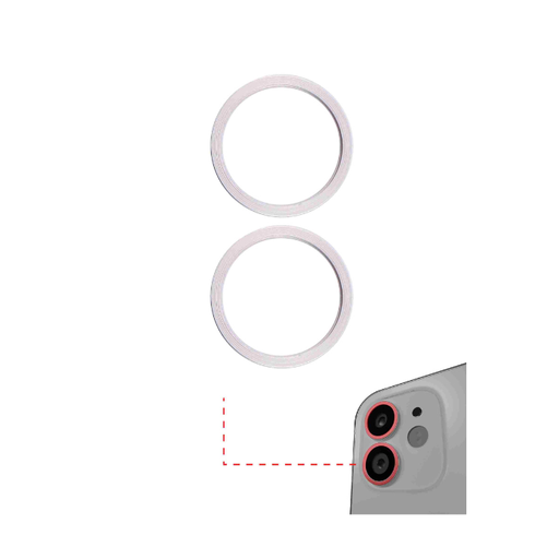 [107082001932] Pack de 10 anneaux protection caméra arrière compatible iPhone 11 - iPhone 12 - iPhone 12 Mini - 2 pièces par lot - Blanc