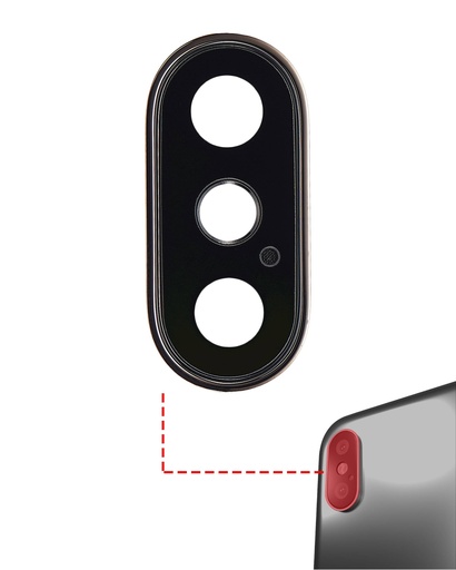 [107082086867] Pack de 10 Lentilles caméra arrière avec support compatibles iPhone XS - XS Max - Aftermarket Plus - Or