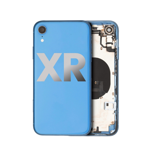 [107082009840] Châssis avec nappes pour iPhone XR - Grade A (Avec logo) - Bleu