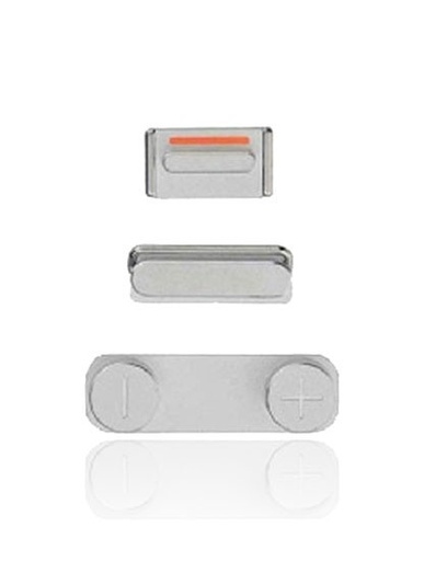 [107082000545] Kit de boutons (Power/Volume/Switch) pour iPhone 5S / SE (2016) - Argent