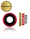 Lentille caméra arrière avec support pour iPhone 8 / SE (2020) / SE (2022) - Rouge - Pack de 10 (Vrai Saphir l Premium Quality)