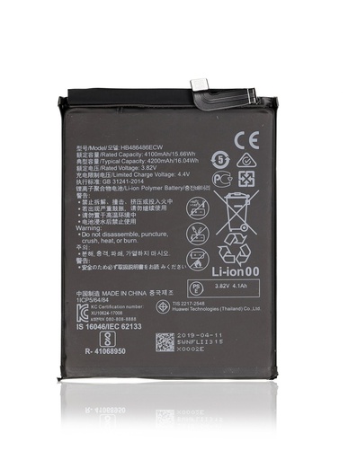 [107082061120] Batterie compatible pour HUAWEI Mate 20 Pro / P30 Pro - HB486486ECW