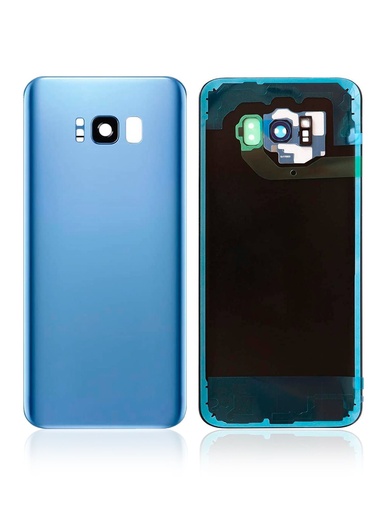 [107082011549] Vitre arrière (avec vitre caméra) pour SAMSUNG S8 Plus - G955F - Bleu (sans logo)