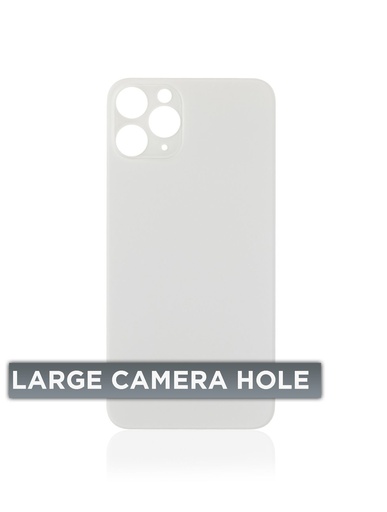 [107082069631] Vitre arrière pour iPhone 11 Pro Max (No Logo / Large Camera Hole) - Argent