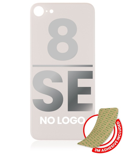[107082069613] Vitre arrière avec adhésif 3M compatible pour iPhone 8 / SE (2020) - Sans logo - Or