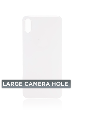 [107082069603] Vitre arrière Pour iPhone XS (No Logo / Large Camera Hole) - Argent